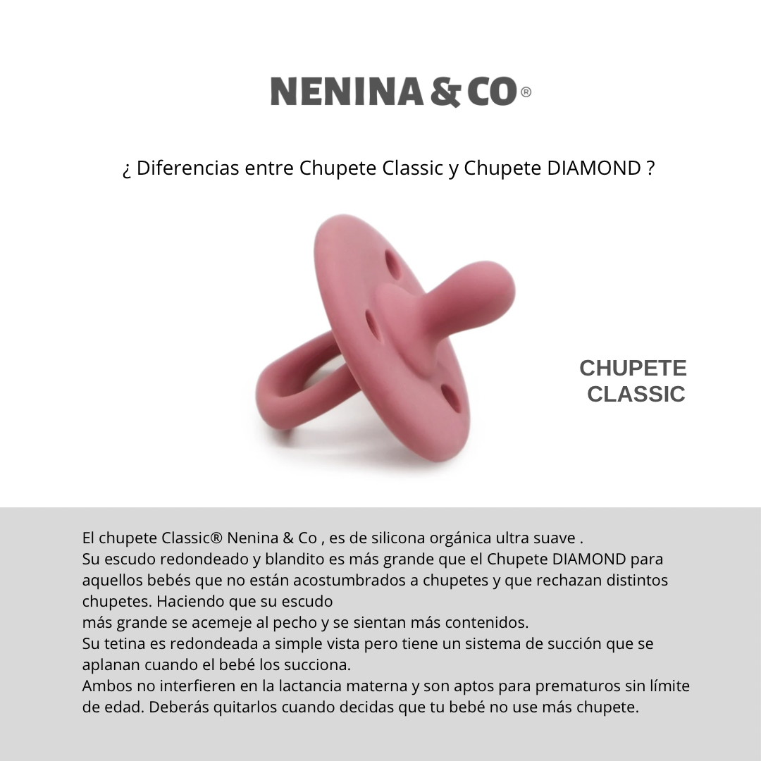chupete diamond by nenina & co mint y gris