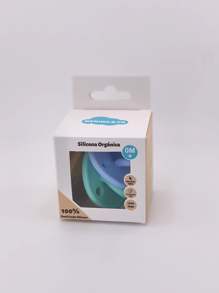 Nenina & Co, Kit 3 Chupetes de Silicona Orgánica. Libre BPA. +0